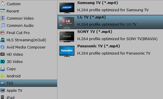 choose 4K video to LG TV format